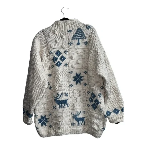 Vintage Hand Kitted Ruby Flynn Mid Length Button Sweater - Picture 2 of 10